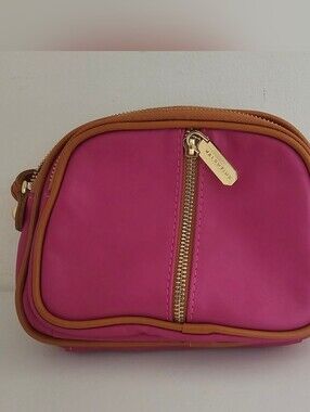 Valentina Fuchsia and Tan Crossbody with Gold Accent